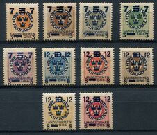 1918 Sweden Landstorm Overprints. Unmounted Mint Set (10). MNH - Unused Stamps