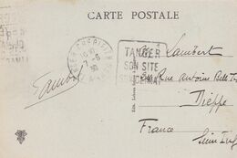 1930 - CP De Tanger, Maroc, Vers Dieppe, France - Daguin Tanger Son Site Son Climat  - Affrt 25 C - Cartas & Documentos
