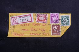 NORVÈGE -  Etiquette De Colis De Hammerfest En 1952 Pour La France - L 65426 - Covers & Documents