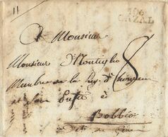 1807 - DEPARTEMENT CONQUIS : 106 MARENGO - LETTRE De CAZAL MARQUE LINEAIRE - 1792-1815: Dipartimenti Conquistati