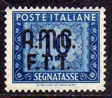 TRIESTE A 1947 - 1949 AMG-FTT OVERPRINTED SEGNATASSE POSTAGE DUE TASSE TAXE LIRE 10 MNH BEN CENTRATO - Portomarken