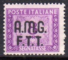 TRIESTE A 1947 1949 AMG - FTT ITALIA ITALY OVERPRINTED SEGNATASSE TAXES TASSE LIRE 8 MNH - Taxe