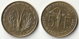 Pièce De 5 Francs CFA XOF 2012 Origine Côte D'Ivoire Afrique De L'Ouest (v) - Ivory Coast