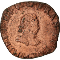 Monnaie, France, Henri III, Double Tournois, 1586, La Rochelle, TB+, Cuivre - 1574-1589 Enrique III