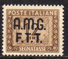 TRIESTE A 1947 1949 AMG-FTT SOPRASTAMPATO D'ITALIA ITALY OVERPRINTED SEGNATASSE TAXES TASSE LIRE 12 MNH BEN CENTRATO - Postage Due