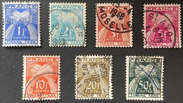 FRAYX081-88U - Timbres Taxe Type Gerbes Set Of 7 Used Stamps 1946-55 - France YT YX 081-88 - Marche Da Bollo