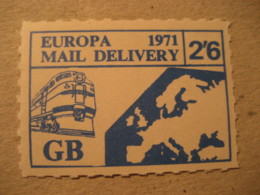 MAIL DELIVERY 1971 Train Map Europa Europeism LOCAL Stamp UK GB - Local Issues