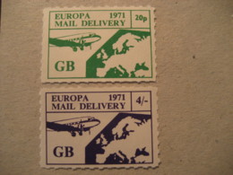 MAIL DELIVERY 1971 Plain Map Europa Europeism 2 LOCAL Stamp UK GB - Local Issues