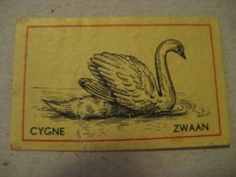 CYGNE ZWAAN Swan Swans Poster Stamp Vignette NETHERLANDS Label Bird Birds - Cygnes