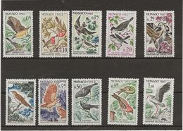 MONACO - SERIE OISEAUX ANNEE 1962 -COTE :X N° 581 A 590 NEUVE SANS CHARNIERE -COTE : 18'50 €- - Ongebruikt