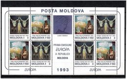 Moldova 1993 . EUROPA '93. Sheetlet Of 8 (4 Sets + Label).  Michel # 94-95 KB - Moldawien (Moldau)