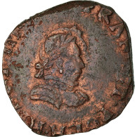 Monnaie, France, Henri III, Double Tournois, 1586, La Rochelle, TB+, Cuivre - 1574-1589 Heinrich III.