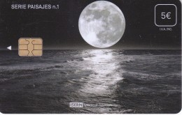 ISN-125 TARJETA DE ESPAÑA DE ISERN  DE LA SERIE PAISAJES Nº1 (LUNA-MOON) - Astronomia