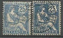 ALEXANDRIE N° 27 Et 27a Bleu Foncé OBL - Used Stamps