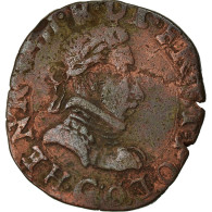 Monnaie, France, Henri III, Double Tournois, 1581, Poitiers, TB, Cuivre, CGKL:96 - 1574-1589 Henry III