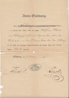 AMTS-QUITTUNG (datiert 1886) Kassa D.Gemeinde Wien Währing, 2 H Steuermarke ..., Dok., A3 Format, Gefaltet ... - Austria