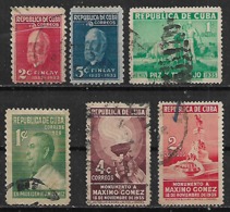 1934-6 Cuba Conmemorativos-personajes 6v - Usati