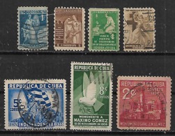 1936-7 Cuba Conmemorativos-paloma-beneficencia 7v - Oblitérés