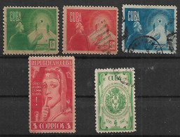 1943 Cuba Comunicaciones-espía-sociedad Economica 5v - Oblitérés