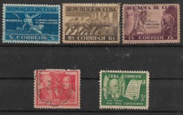 1943 Cuba La Quinta Columna-personajes-banderas 5v - Oblitérés