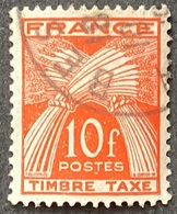 FRAYX086U1 - Timbres Taxe Type Gerbes 10 F Used Stamp 1946-55 - France YT YX 086 - Marche Da Bollo