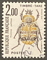 FRAYX107U - Timbres Taxe Insectes Coléoptères (I) 2 F Used Stamp 1982 - France YT YX 107 - Sellos