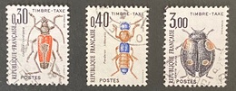 FRAYX109-11U - Timbres Taxe Insectes Coléoptères (I) Set Of 3 Used Stamps 1983 - France YT YX 109-11 - Zegels