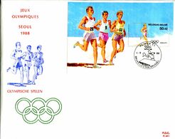 14188034 BE 19880604 Bx; JO Séoul, Marathon; FDC Cob Bf64 - 1981-1990