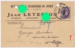 ANDRIMONT DISTILLERIE JEAN LETESSON 1921 /  RARE - Dison