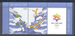 Slovenia Slovenie Slowenien 2002 Mi 382-3 Olympic Games Salt Lake City Olympische Spiele; Pair MNH; Sledder Skier - Hiver 2002: Salt Lake City