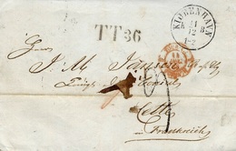 1863- Letter From Copenhagen To Cette ( South Of France ) Rating : 9 D.tampon + T T 36 - Covers & Documents