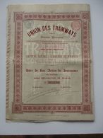 Union Des Tramways - Capital 6 000 000 - Action De Jouissance - 1895 - Verkehr & Transport