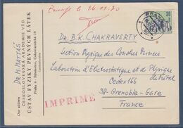Carte Tchécoslovaquie 1 Timbre Prague 16.XI.1970 Pour Grenoble (France) - Lettres & Documents
