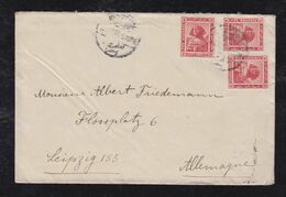 Egypt 1921 Cover 3x5M ALEXANDRIA To LEIPZIG Germany - 1915-1921 Brits Protectoraat