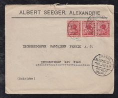 Egypt 1921 Cover 3x5M ALEXANDRIA ATTARINE To LOEBERSDORF VIENNA Austria - 1915-1921 British Protectorate