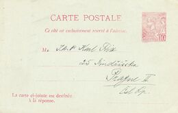 Monaco 1928 Prepaid Postcard To Prague, Bearing 10c Red - Cartas & Documentos