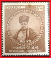 113. INDIA (15P) 1959 STAMP SRI JAMSETJEE JE JEEBHOY (PHILANTHROPIST) . MNH - Nuevos