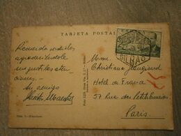 Bilbao. Rare Cachet Hexagonal "Correo Aéro" 1955 Sur Carte D' Elanchove (9688) - Autres & Non Classés