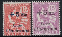 ALEXANDRIE & PORT-SAID - TYPE MOUCHON - CAISSE D'AMMORTISSEMENT - NEUF AVEC TRACE DE CHARNIERE - COTE 13€. - Unused Stamps