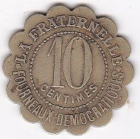34. Hérault. Ville De Béziers. La Fraternelle Fourneaux Démocratiques 10 Centimes, Frappe Médaille, En Laiton - Monetary / Of Necessity