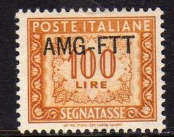 TRIESTE A 1949 1954 AMG-FTT SOPRASTAMPATO D'ITALIA ITALY OVERPRINTED SEGNATASSE POSTAGE DUE TAXES TASSE LIRE 100 MNH - Taxe