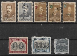 1952 Cuba Personajes Sobre Valuados 8v - Used Stamps