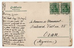 Allemagne--1914--CPA De TRIBERG Pour  ORAN (Algérie)..PAIRE HORIZONTALE De Timbres...cachet -- - Brieven En Documenten