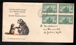 CANADA FDC Scott # 282 - Newfoundland Confederation - NL Dog & Beaver 2 Colour Cachet - ....-1951