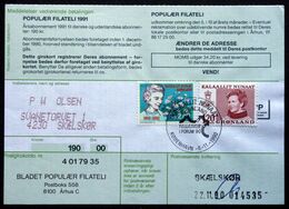 Greenland BLADET POPULÆR FILATELI Sonderstempel FRIMÆRKER I FORUM 1990 Postgiro Card Karte  ( Lot 177 ) - Cartas & Documentos