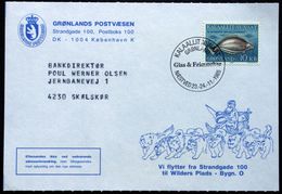 Greenland Special Cancel Card NÆSTVED Glas & Frimærker 1985 Dog Sled Attalage De Chiens Cachet ( Lot 179 ) - Storia Postale