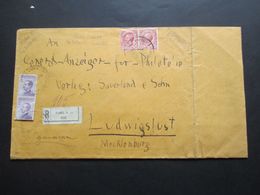 Italien 1923 Einschreiben Roma N. 15 Stempel L2 Raccomandata Stampe Nach Ludwigslust Gesendet - Express Mail