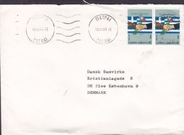 Greece TMS. Cds. PATRAI 1990 Cover Brief KØBENHAVN Ø. Denmark 2x Nationale Versönung Staatsflagge Blumenstrauss - Covers & Documents