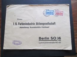 CSSR Um 1928 Stempel Asch 1 An Die IG Farben Abteilung Kunstseide Verkauf In Berlin Asch In Böhmen (Sudetenland) - Covers & Documents