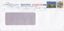 Greece SANDUKAS AVIATION TMS Cds. ATHENS 1989 Cover Brief Aeroplane Flugzeug Cachet Koralle Coral Akropolis - Brieven En Documenten